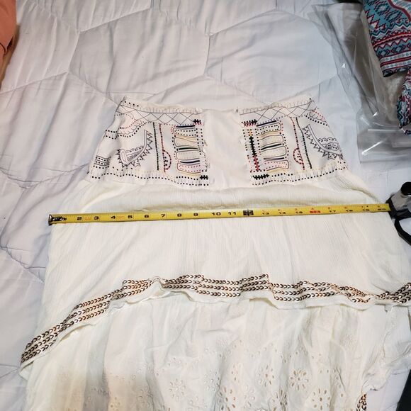 Handmade Cream High-Low Skirt Western Boho Lace Pattern Unbranded Women's PO Exc - Picture 11 of 12